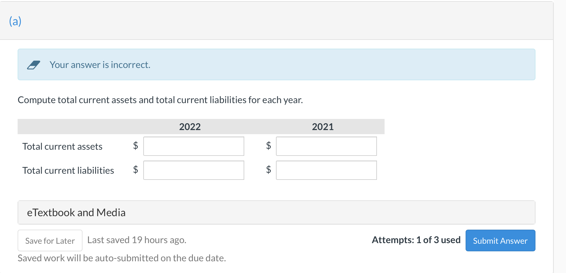 liabilities of Pharoah Corporation for the years 2021 and 2022. Each is