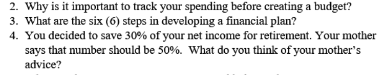  2. Why is it important to track your spending before creating