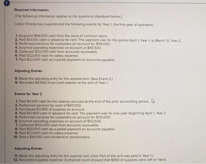  pls i dont know why answer isn't complete Required information [The