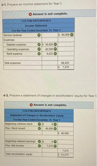 following information applies to the questions displayed below) Colton Enterprises experienced the