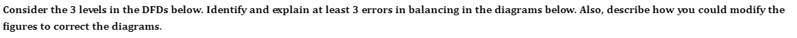 Consider the 3 levels in the DFDs below. Identify and explain