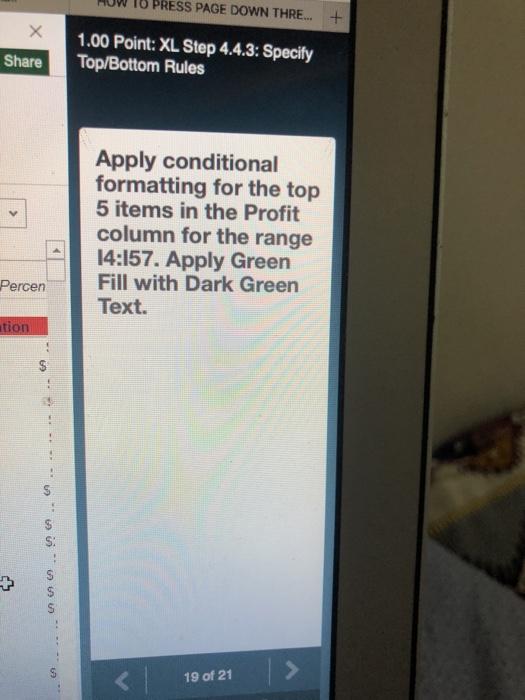  PRESS PAGE DOWN THRE... + 1.00 Point: XL Step 4.4.3: Specify
