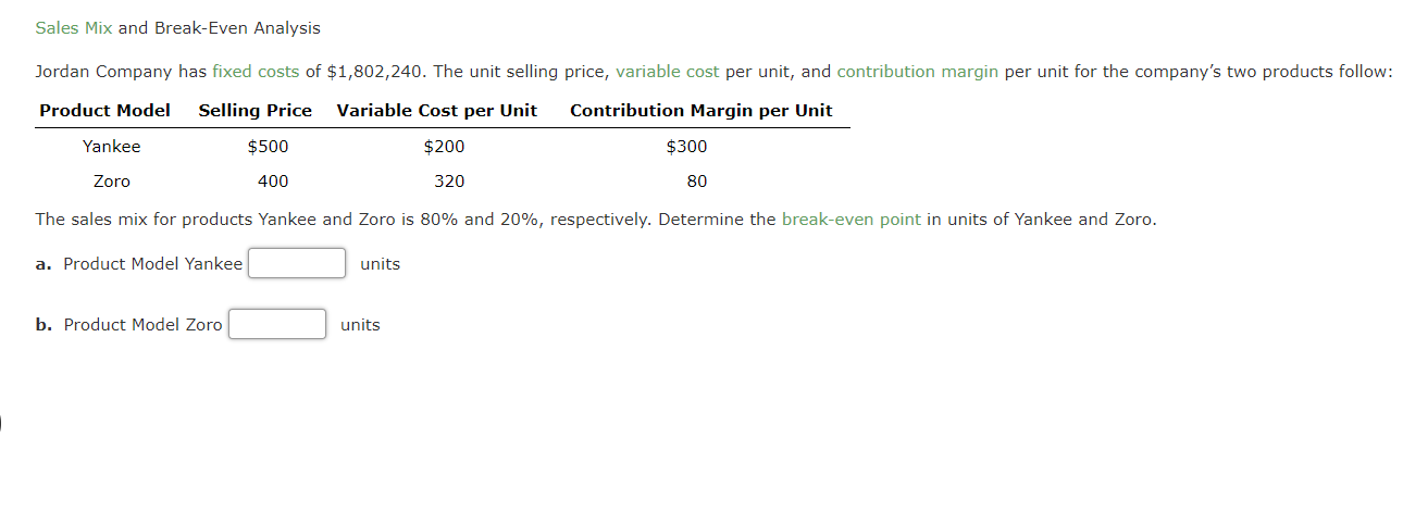 $668,700 (421,300) $247,400 (188,500) Contribution margin Fixed costs Operating income $58,900 Determine