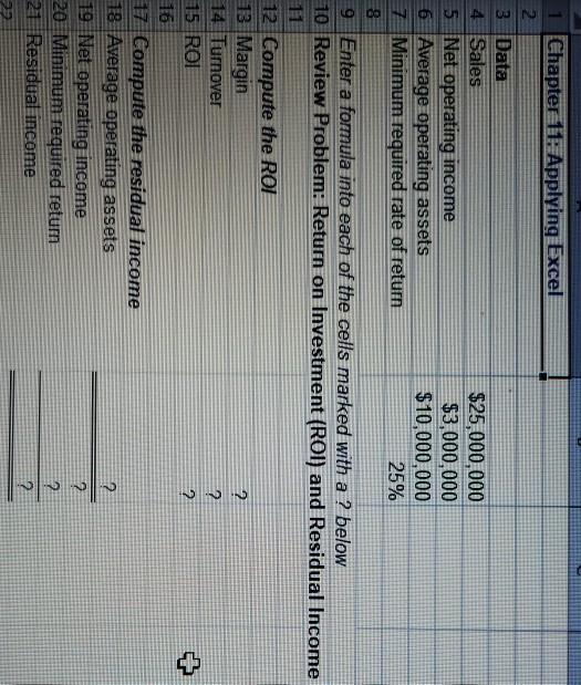  1 Chapter 11: Applying Excel 2 3 Data 4 Sales 5