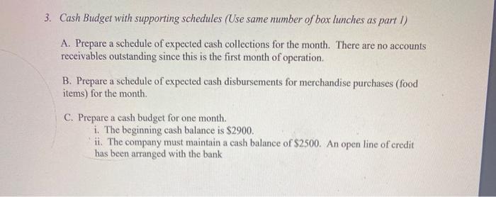 formula use. Financial information for the project: 1. You decide to open