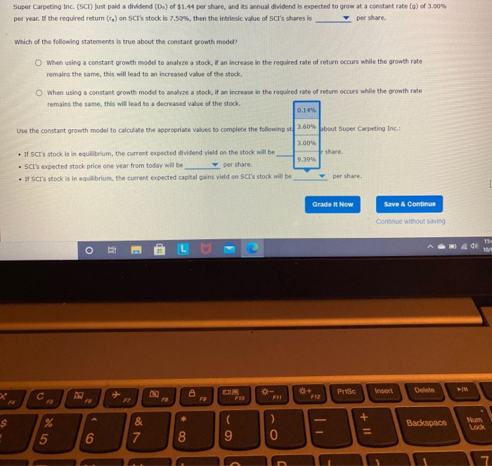 per share. Which of the following statements is true about the constant