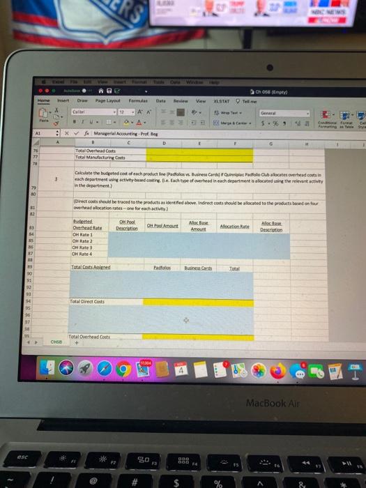 Accounting - Prof. ller D F Quinniplat Padfolio Club makes two products