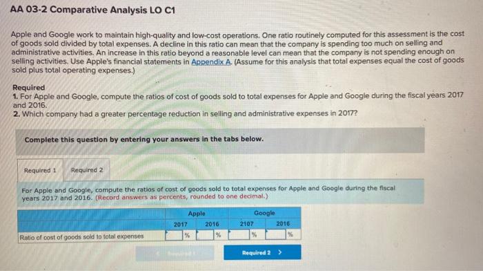  AA 03-2 Comparative Analysis LO C1 Apple and Google work to