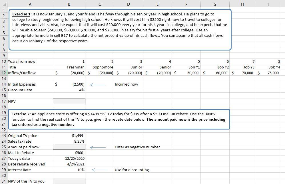 3 excel formulas for the 3 gray highlighted cells (exact calculation not