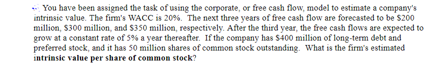 Round final answer to 2 decimal places You have been assigned the