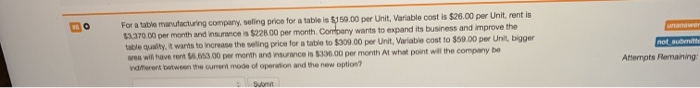 pizza at $6.00 per slice, $113.00 as monthly rental and $29.00 monthly