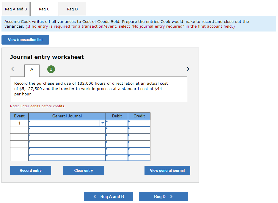 A" and "Req D - Part A". Everything else is already done