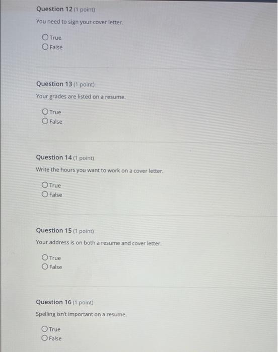  need answer only I will up vote Question 12 (1 point)