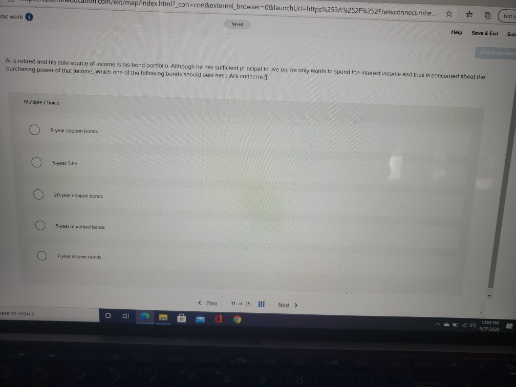  n.com/ext/map/index.html?_con=con&external_browser=0&launchUrl=https%253A%252F%252Fnewconnect.mhe.. me work Nots Saved Help Save & Exit Sub Check