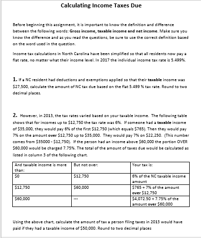  Calculating Income Taxes Due Before beginning this assignment, it is important
