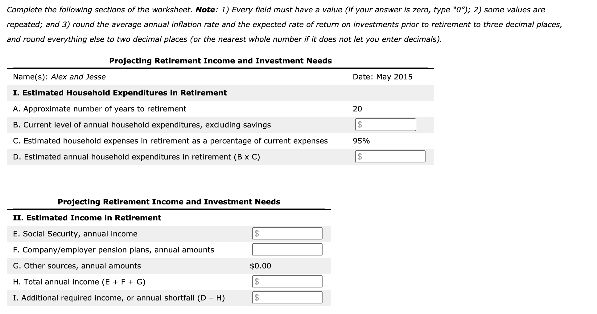 following information for you: Both Alex and Jesse are 45 years old