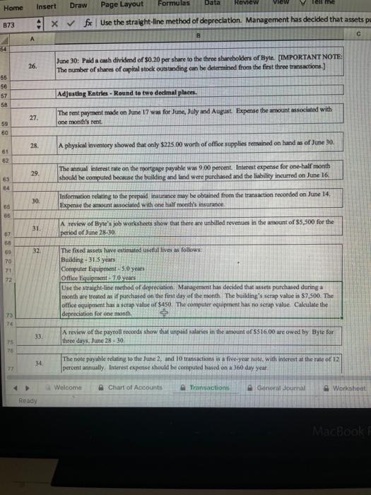 Management has decided that B Byte of Accounting, Inc. Description of transaction