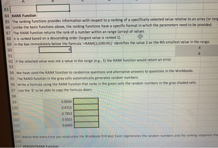  4 83 84 RANK Function 85 The ranking functions provides information