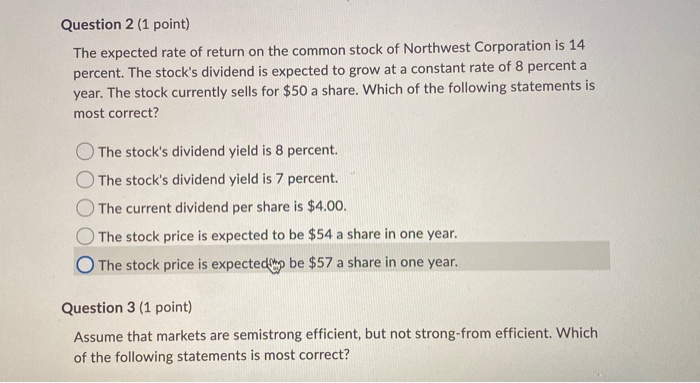 sos please help :) Question 2 (1 point) The expected rate of