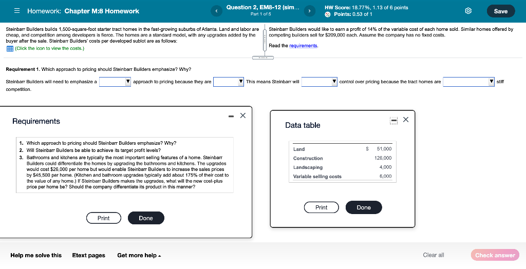 Please answer all requirements asap. Will give thumbs up = Homework: