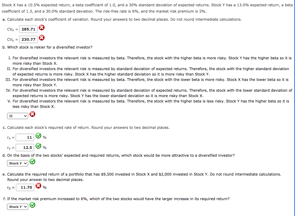 Stock X has a 10.5% expected return, a beta coefficient of