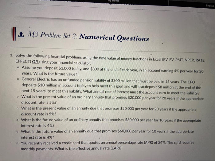 Solve Problem 1 My Home Ebooks 1 M3 Problem Set 2: Numerical