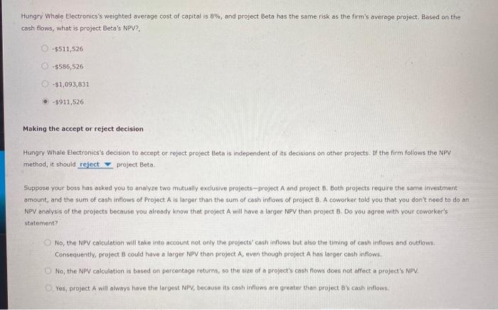 capital budgeting project (project Beta) that will require an initial investment of