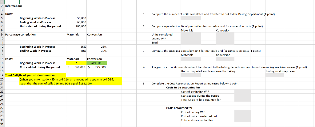 the ACCTG 231 excel problems is to provide students practice using an