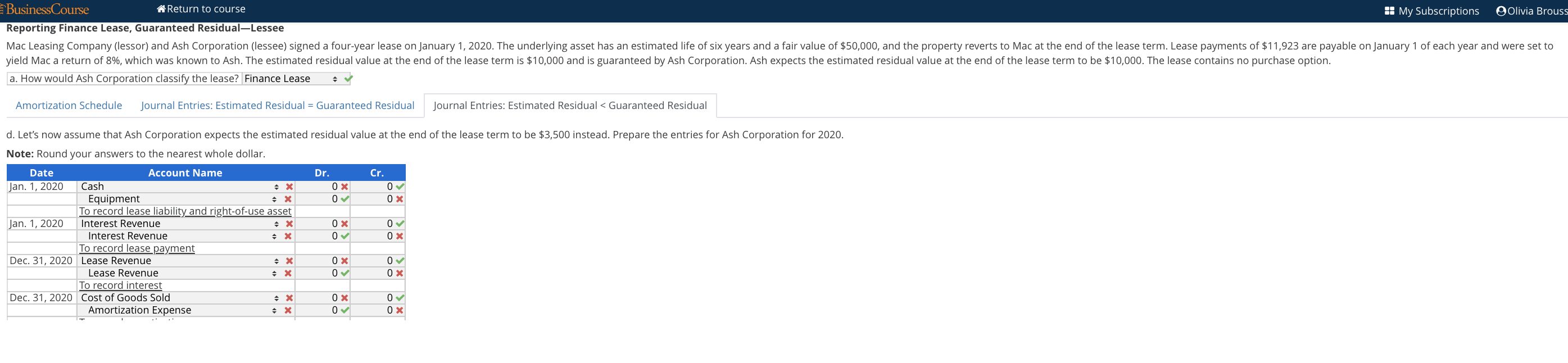 Business Course A Return to course !! My Subscriptions Olivia Brouss