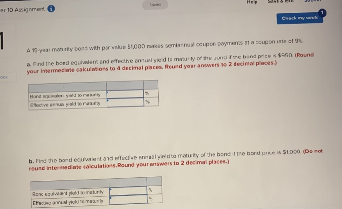  Help Save Saved cer 10 Assignment Check my work 1 A