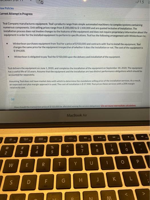  6 - / 1.5 lew Policies Current Attempt in Progress Teal
