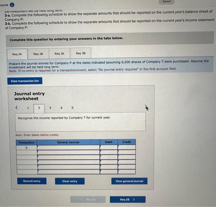 Company P purchased some of Company T's shares as a long-term investment