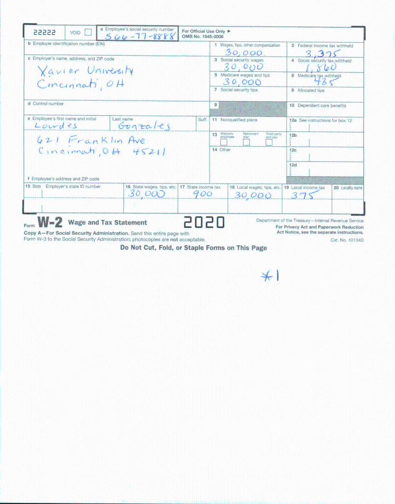 (www.irs.gov). The instructions can be helpful in completing the forms. Facts: 1.