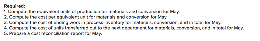 Inc., uses the weighted average method in its process costing system. It