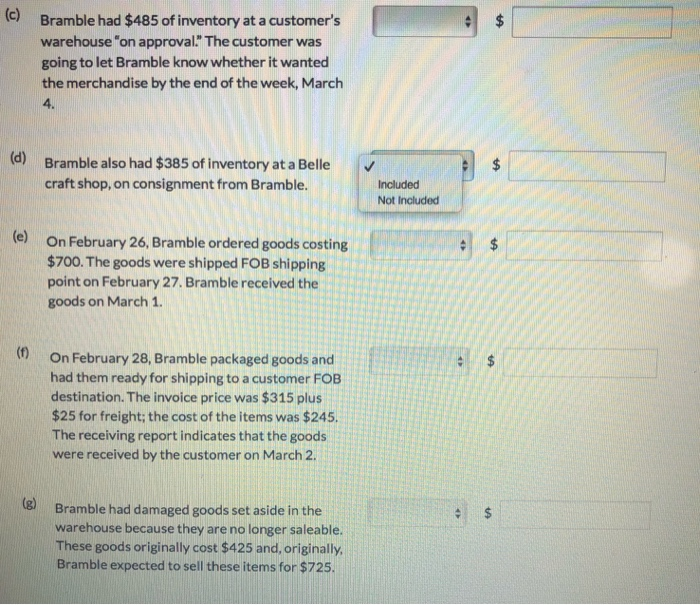 trying to determine the value of its ending inventory as of February