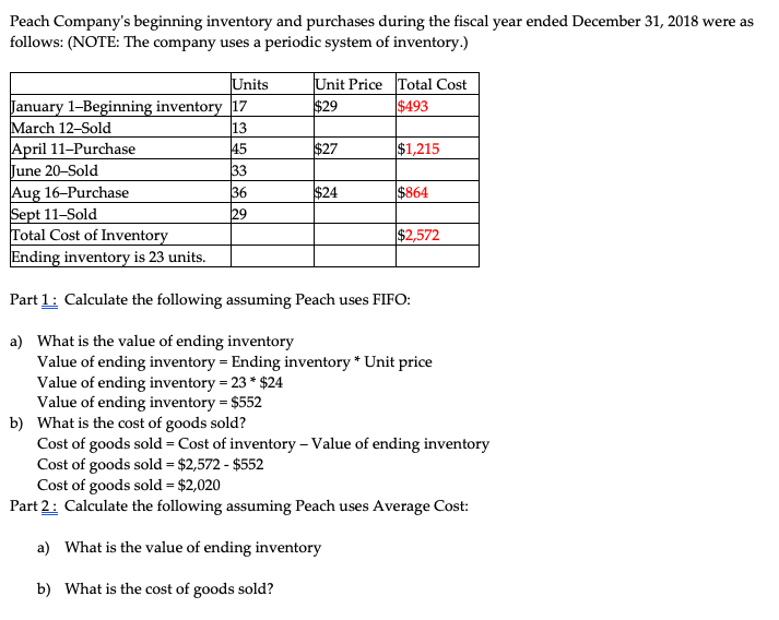 Can someone help me on Part 2 please show work thanks. Peach