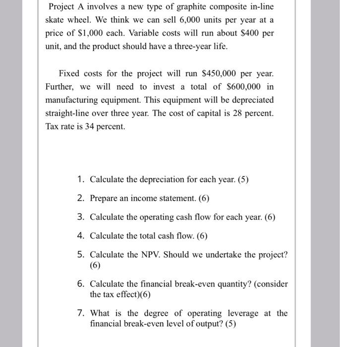  Project A involves a new type of graphite composite in-line skate