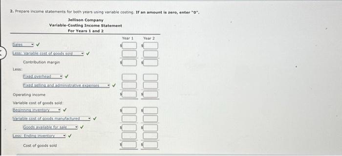 had the following operating data for its first two years of operations: