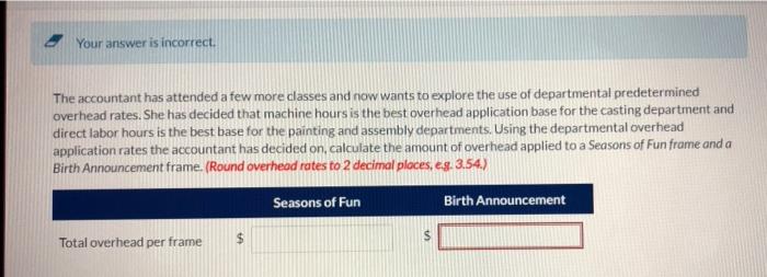 production requirements for two of the frames it produces are as follows: