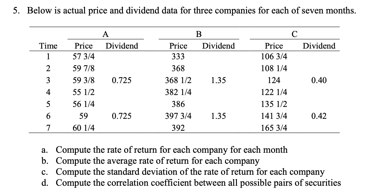 Dividend Dividend 1 333 Price 106 3/4 108 1/4 124 2. 3