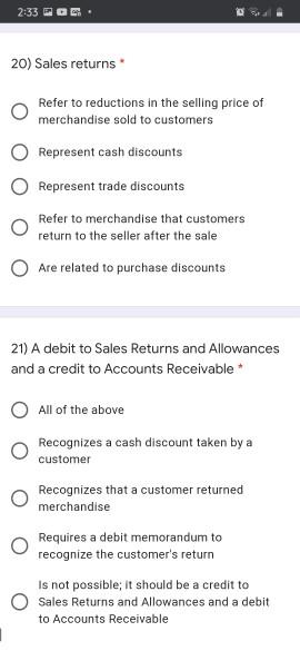 False 5) Damaged goods are not counted in inventory if they cannot