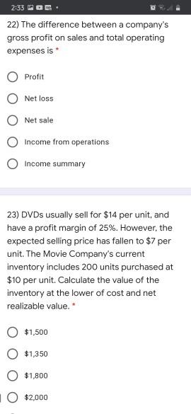 be sold. True False 6) A business that has inventory items that