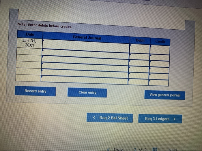 2. Prepare an income statement, statement of owner's equity, and balance sheet.