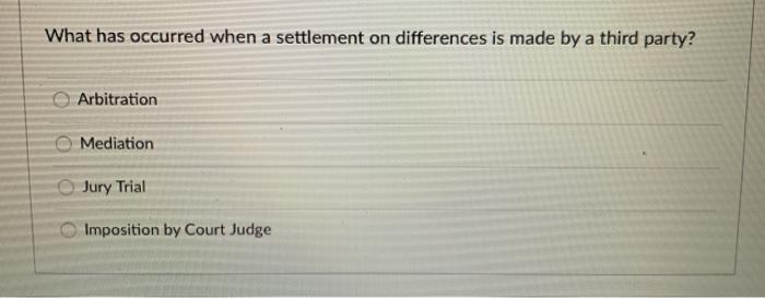  What has occurred when a settlement on differences is made by