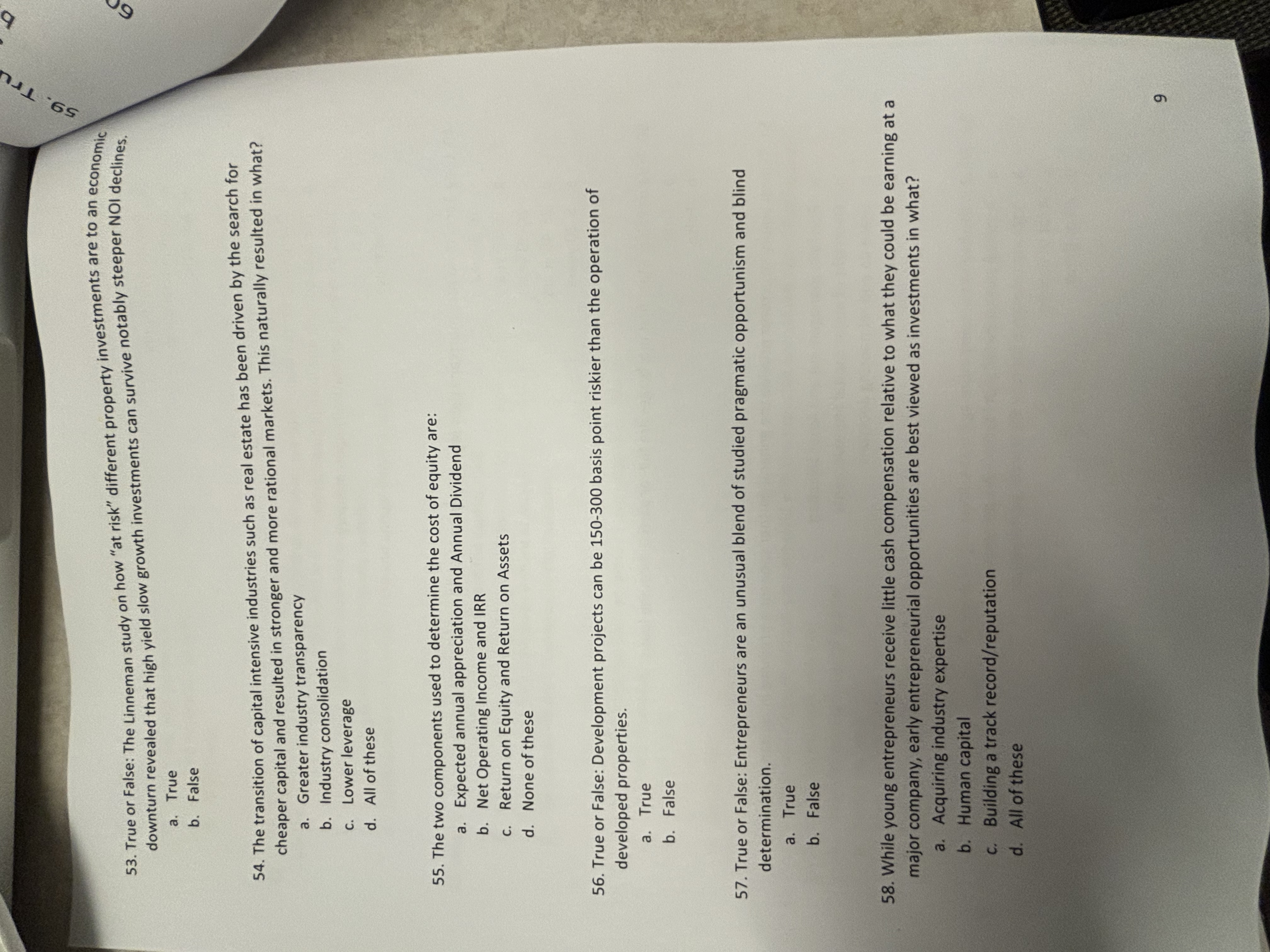  True or False: The Linneman study on how "at risk" different