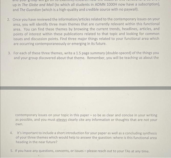 article about hr 1250-1800 use globe and mail article up in The