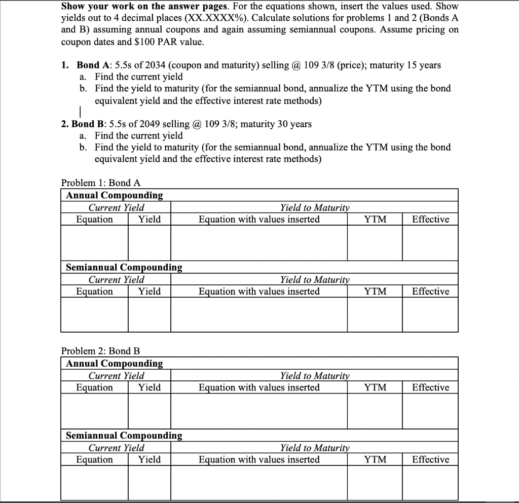  Show your work on the answer pages. For the equations shown,