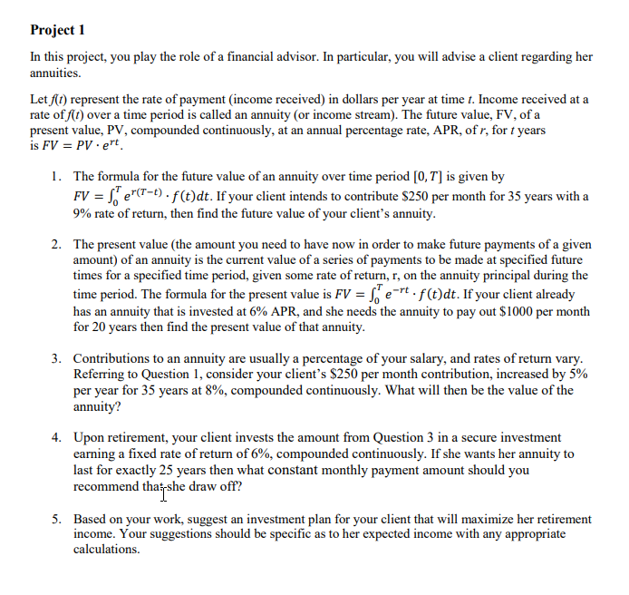  Need help with questions 4 and 5. Project 1 In this