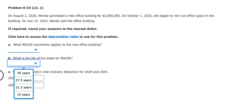 new office building for $3,800,000. On October 1, 2020, she began to
