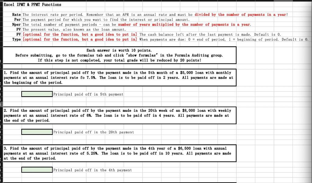  Excel IPMT & PPMT Functions Rate The interest rate per period.